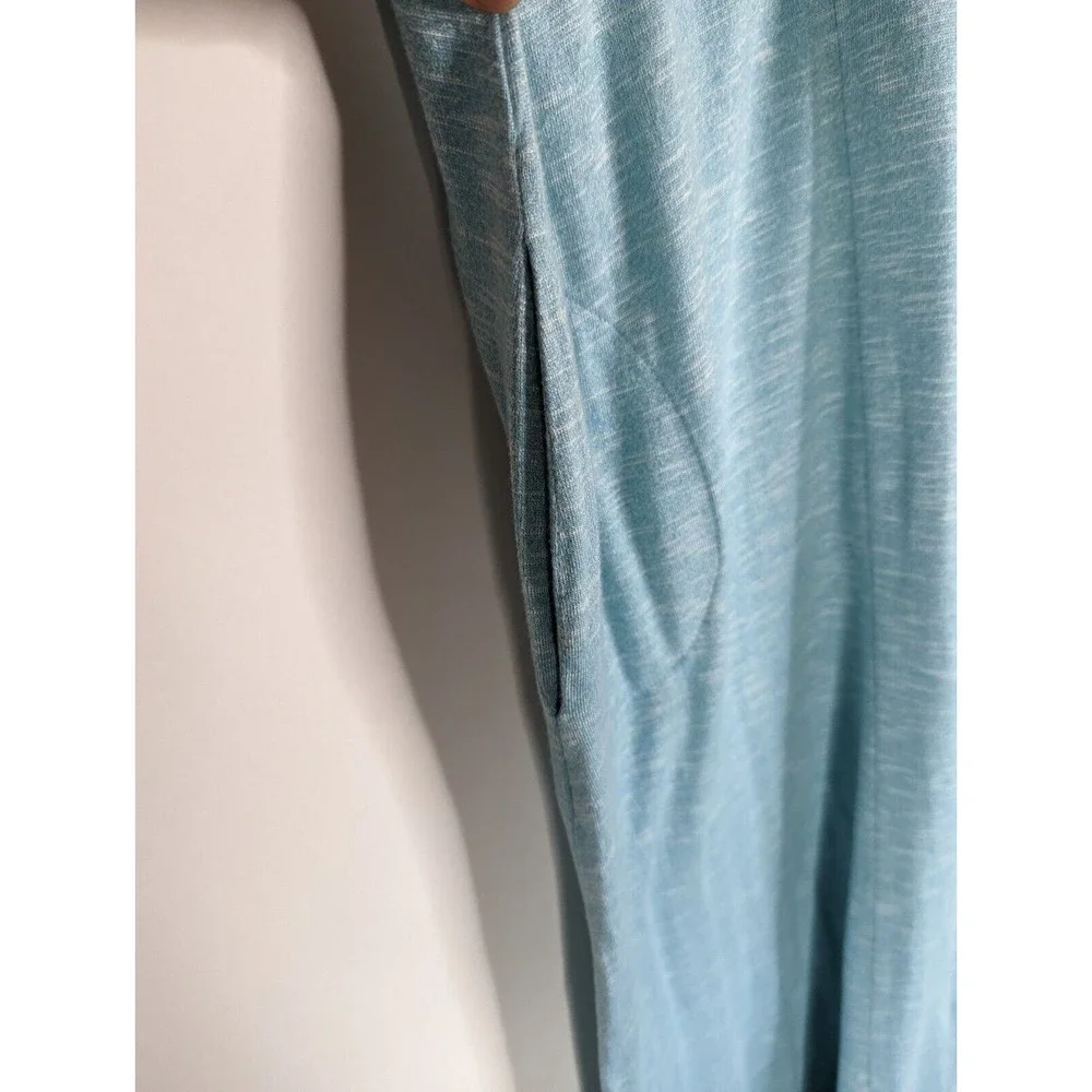 Soft Surroundings Womens M Sky Blue Cold Shoulder Maxi Dress w Pockets - Picture 5 of 7
